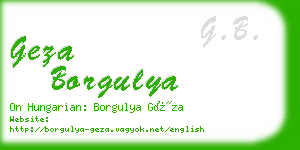 geza borgulya business card